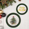 Share to Christmas themed party tableware Set Disposable high quality paper cups paper plates bronzing party supplies