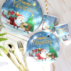 Merry Christmas Paper Plate Tableware Supplies Disposable Christmas Party Plates Dinnerware for Holiday New Year