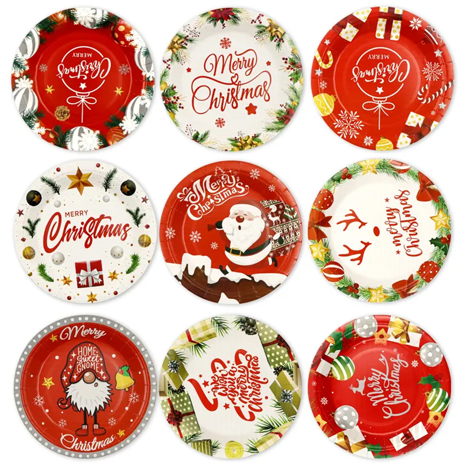 Custom Christmas Eco Friendly Biodegradable Compostable Plates Disposable Paper Pulp Plates