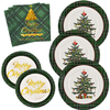 Share to Christmas themed party tableware Set Disposable high quality paper cups paper plates bronzing party supplies