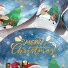 Merry Christmas Paper Plate Tableware Supplies Disposable Christmas Party Plates Dinnerware for Holiday New Year
