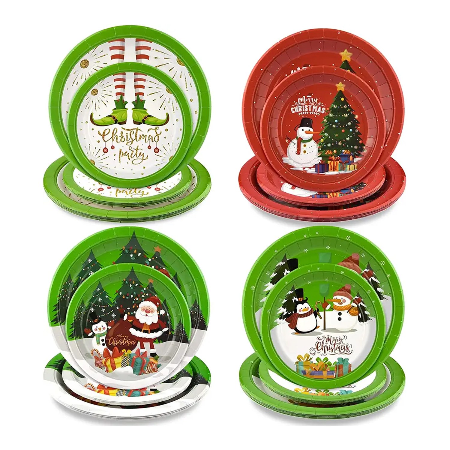 Share to Christmas themed party tableware Set Disposable high quality paper cups paper plates bronzing party supplies