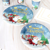 Merry Christmas Paper Plate Tableware Supplies Disposable Christmas Party Plates Dinnerware for Holiday New Year