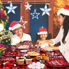 Share to Christmas themed party tableware Set Disposable high quality paper cups paper plates bronzing party supplies