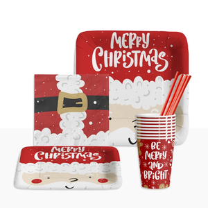 Christmas Disposable tableware set party supplies paper cup