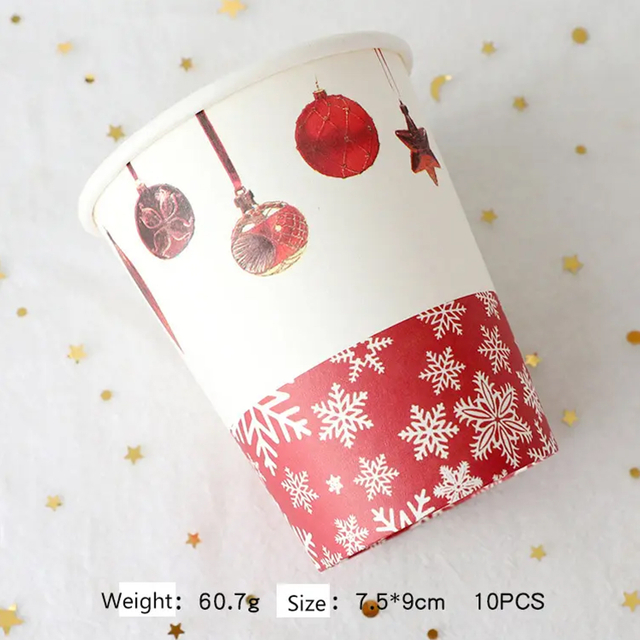 Red Christmas Ball Party Disposable Tableware Set Forks Knives Spoons Cups For Party Supplies