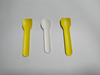 95mm Customized Disposable Ice Cream Spoon Red Color Yellow Color White Frozen Yogurt Paper Spoon