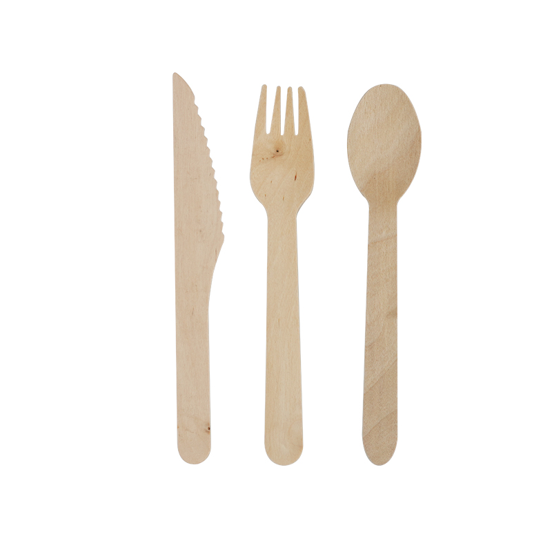 High Quality 100% Eco Friendly Wood Disposable Cutlery Set Wooden Cutlery Set Travel Kit Spoons Forks Knives