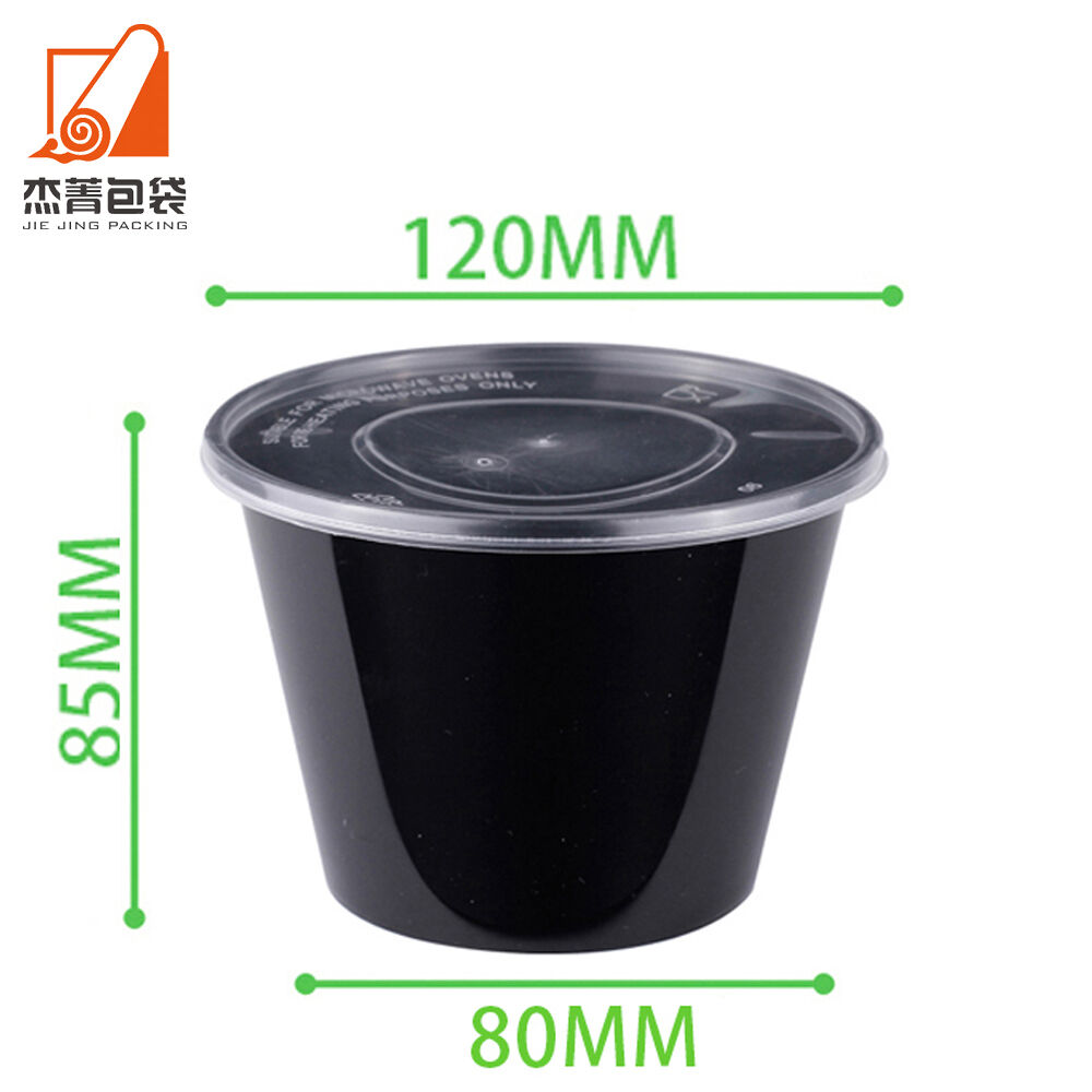 Round Shape 500ml Disposable Plastic PP Bowl With Lid Microwaveable Bowl