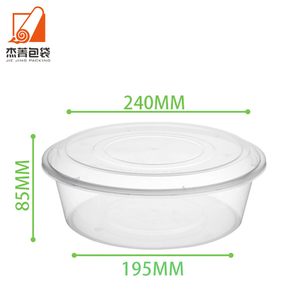 Factory Wholesale Round Food Grade Disposable Lunch Box Meal Prep Takeaway Food Container Plastic