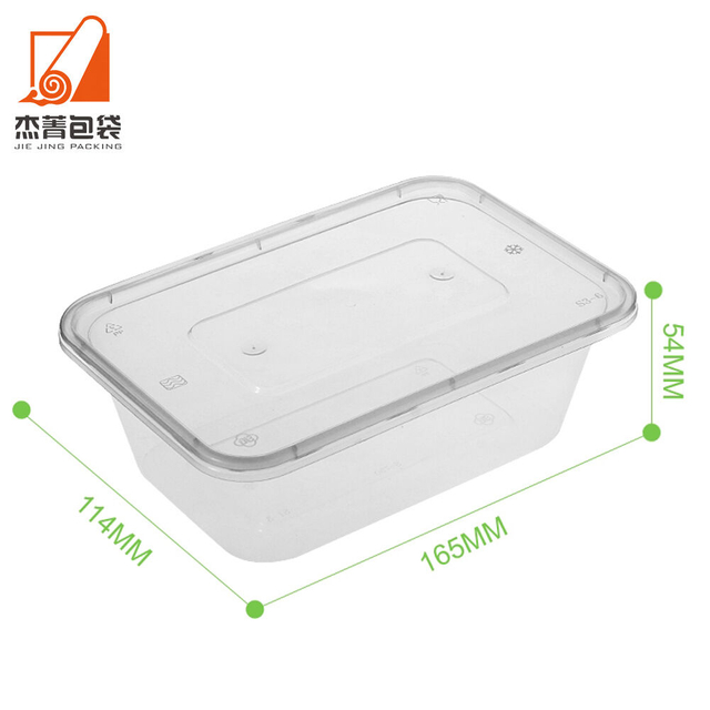Disposable 750ml Rectangular Plastic Food Container PP Material Industrial Use for Packaging Noodles and Blister Products