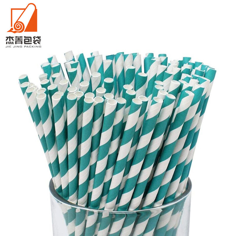 Eco friendly party supply customized design biodegradable paper straws drinking for tea coffee beverage