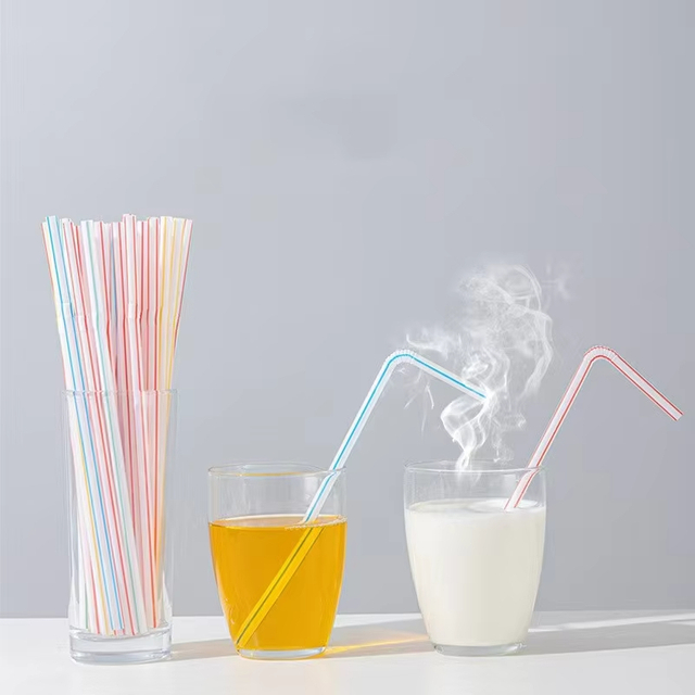 Colored Drinking Straws Wholesale Telescopic Pp Plastic Disposable Bendable Boba Bubble Tea Straw Food Grade Art Free Party
