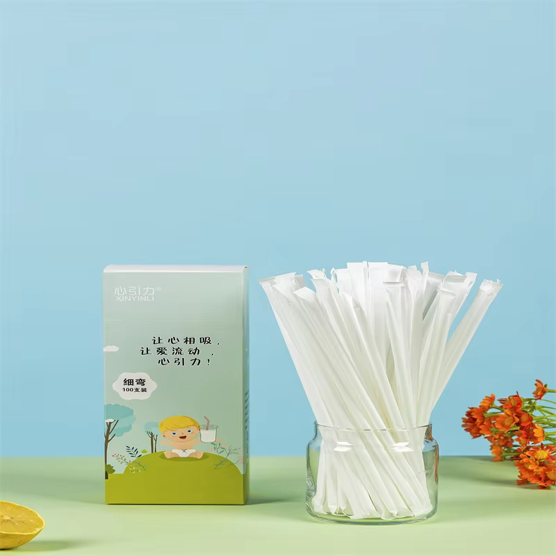 210mm Flexible Pink Straw Eco-Friendly Biodegradable Disposable Plastic Straws Party Drinks 6mm Diameters Straight