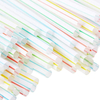 100pcs/pack 8 Inches Striped Bendable Disposable Plastic Drinking Straws Party Multi Colored Straw