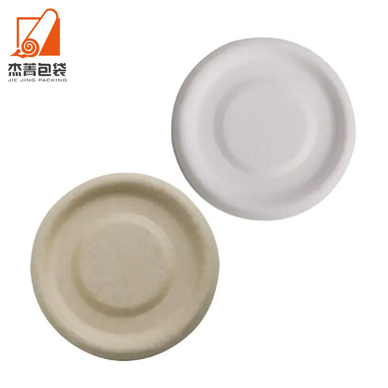 Disposable take away 2oz cup , bagasse pulp restaurant 2oz sauce cup with lid
