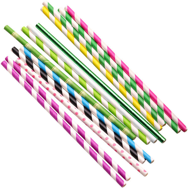 Factory price Paper straw Wedding decoration, children's party fashion colorful paper straw