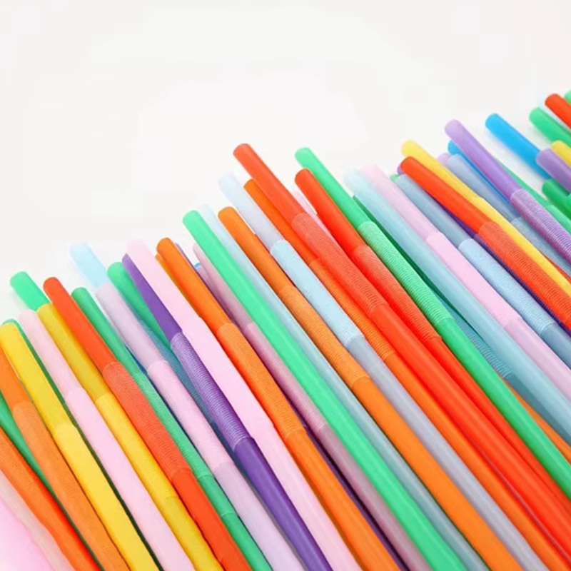 Factory Wholesale 8mm 10mm 12mm Custom Compostable Bendy Straws Non Plastic PLA Biodegradable Straws Flexible Drinking Straw