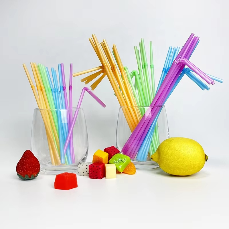 Biodegradable color pla paper bendable for straw colored drinking bubble tea clear plastic straw