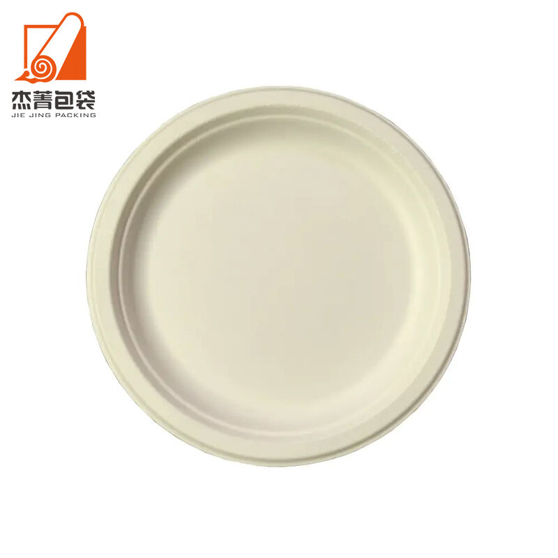 Sugar Cane Pulp Environmentally Friendly Disposable Biodegradable Compostable Round Dinner Plate