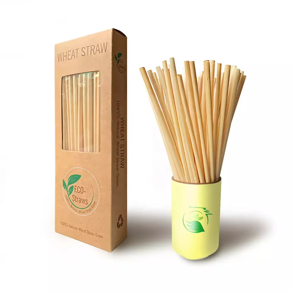 Eco Friendly Natural drinking Straws, Organic Wheat Drinking Straws, 100% Biodegradable compostable Straws