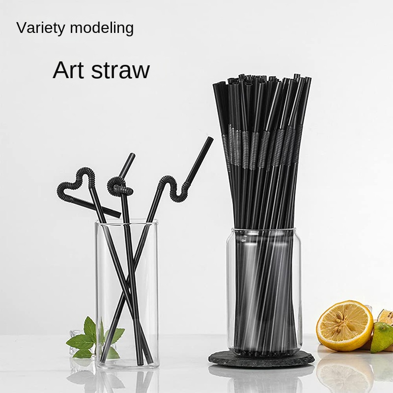 Extra Long Bendy Party Fancy Straws Disposable Drinking Plastic Straws
