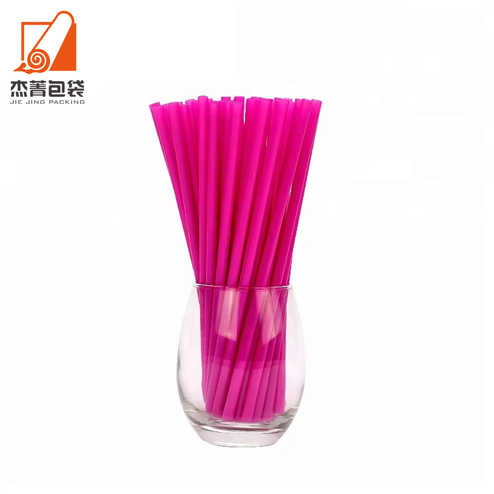 Customized size pla disposable straight red coloured drinking straws for juice
