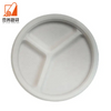 10 Inch Sugarcane Bagasse Round Plate 3 Compartment Biodegradable Paper Round Plates