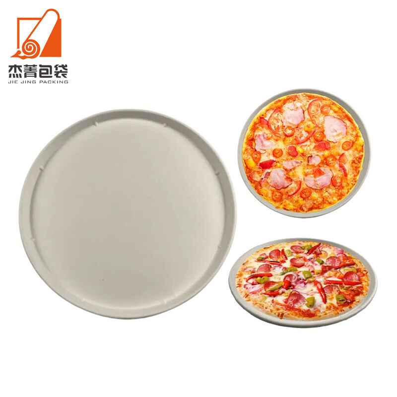 12inch Biodegradable round pizza plates Disposable sugarcane fiber bagasse pulp paper tray For Pie Cookie Pizza Cake