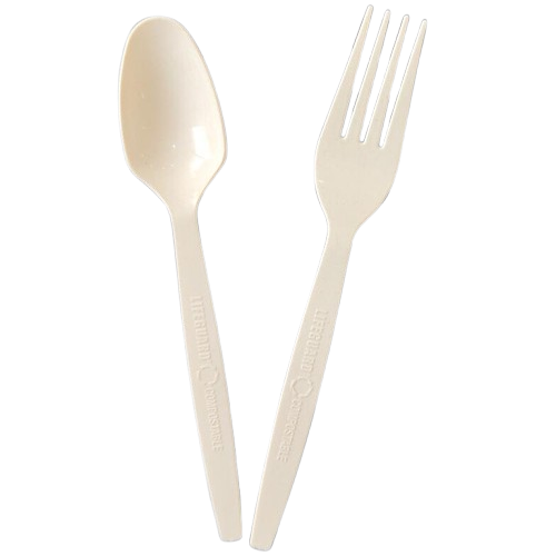 Wholesale biodegradable corn starch plastic knife fork spoon eco- friendly plastic cutlery compostable plastic tableware