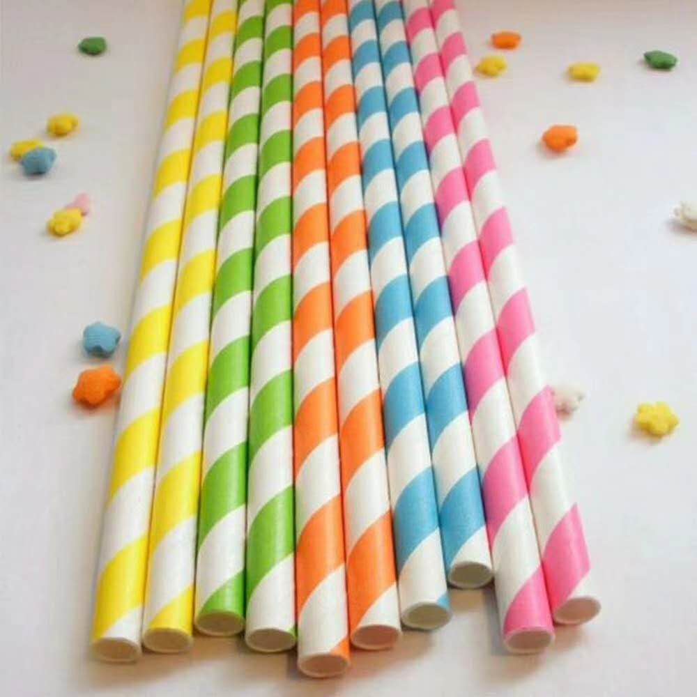 Biodegradable Colored Paper Straws with Colorful Mood Drinking Decoration Straws