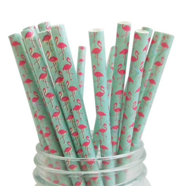 Wholesale customization Disposable straw Custom Biodegradable colored paper straws can be used for party and wedding decorations