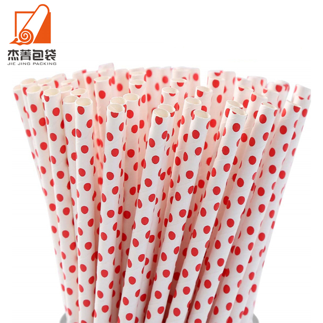 Wholesale Paper straw Wave point pattern 100% biodegradable straw Beverage paper straw