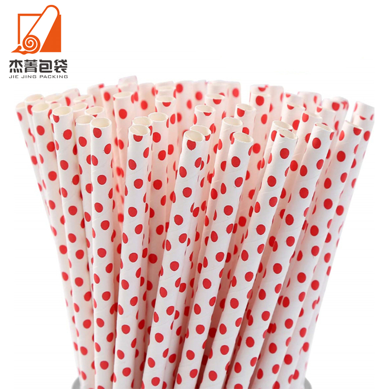 Wholesale Paper straw Wave point pattern 100% biodegradable straw Beverage paper straw