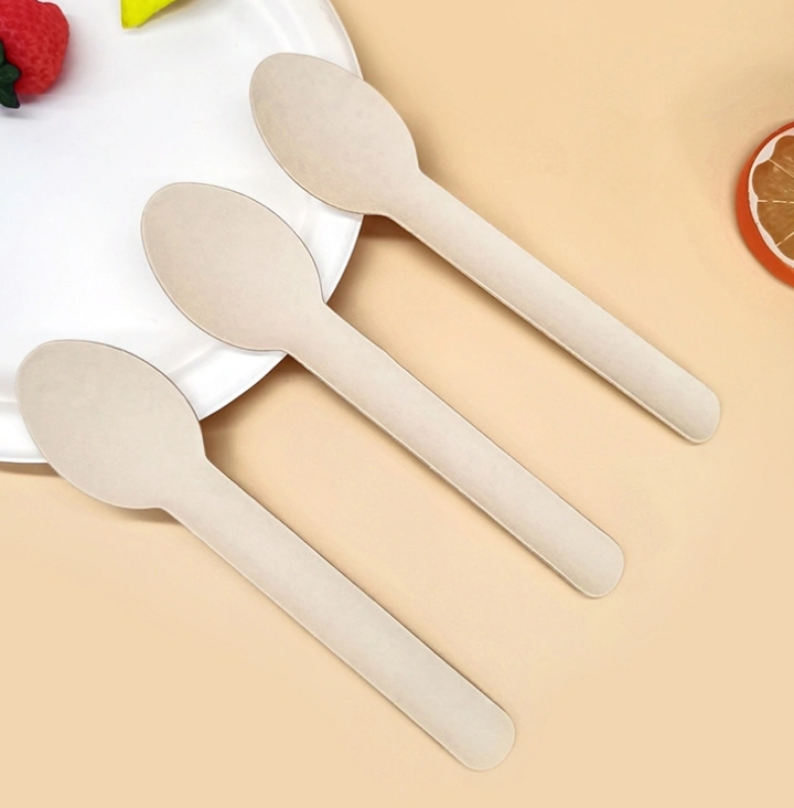 Disposable Paper Cutlery Set Biodegradable Dinnerware Paper Pulp Fork and Spoon Knife Set