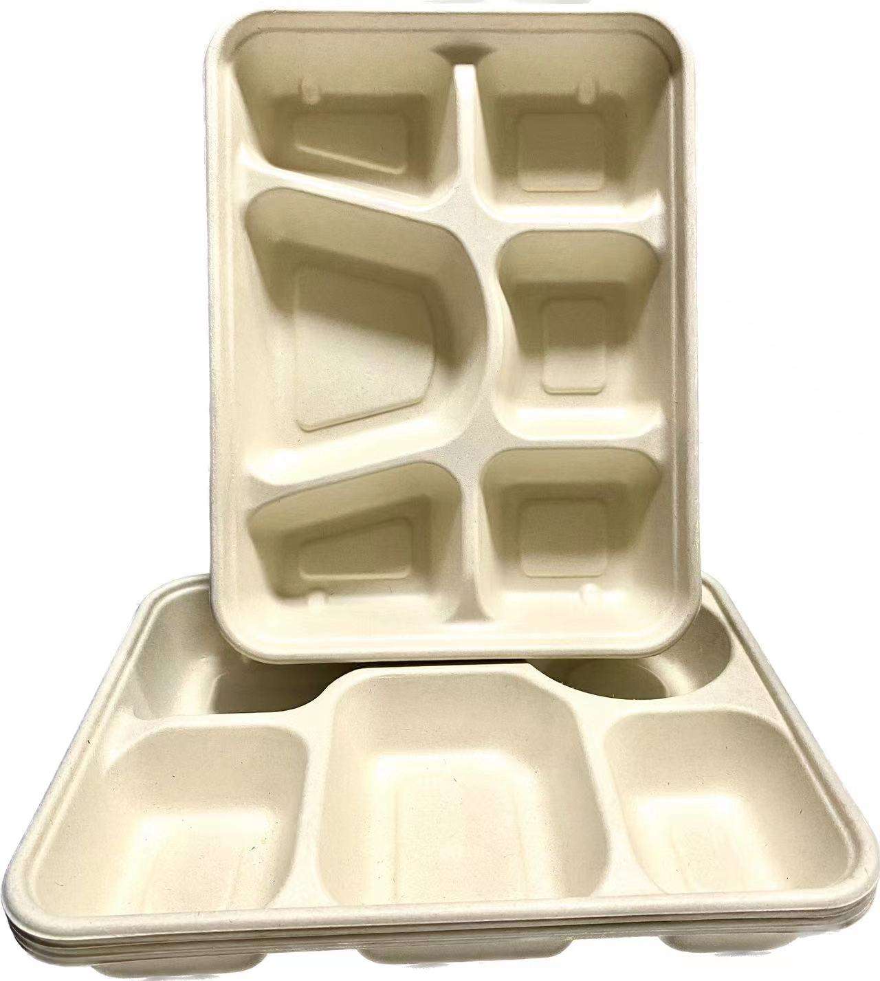 Hot sales white sugar cane food packaging bowl take away bagasse container with lids