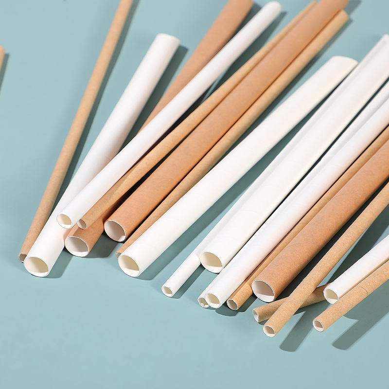 Degradable kraft paper straw independent packaging can be customized high temperature resistant disposable paper straw