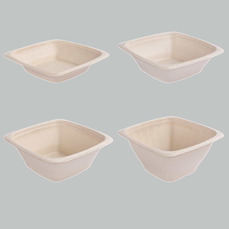 40 OZ Biodegradable Disposable Paper Tableware Sugarcane Bagasse Pulp Salad Bowl