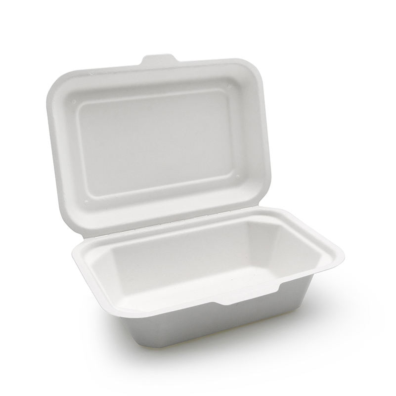 Eco Friendly Biodegradable Food Packing Container Pulp Burger Box Clamshell tableware set bagasse takeaway box