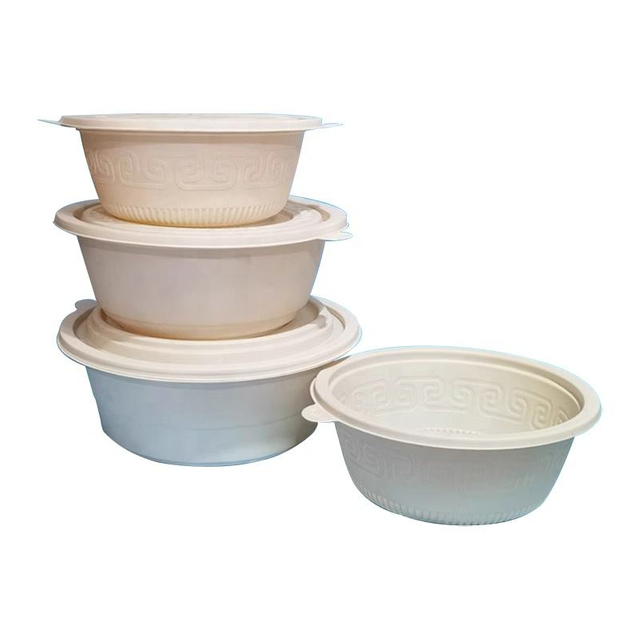 Round Oval Square Custom Takeaway Biodegradable Disposable Soup Food Containers Corn Starch Bowl