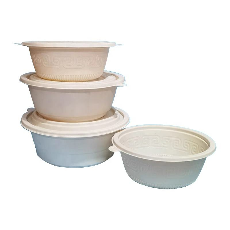 Round Oval Square Custom Takeaway Biodegradable Disposable Soup Food Containers Corn Starch Bowl