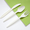 Cornstarch Cutlery Packing Individually Wrapped Disposable Cutlery Plastic White Fork Spoon Knife Cpla Bulk Cutlery Compostable