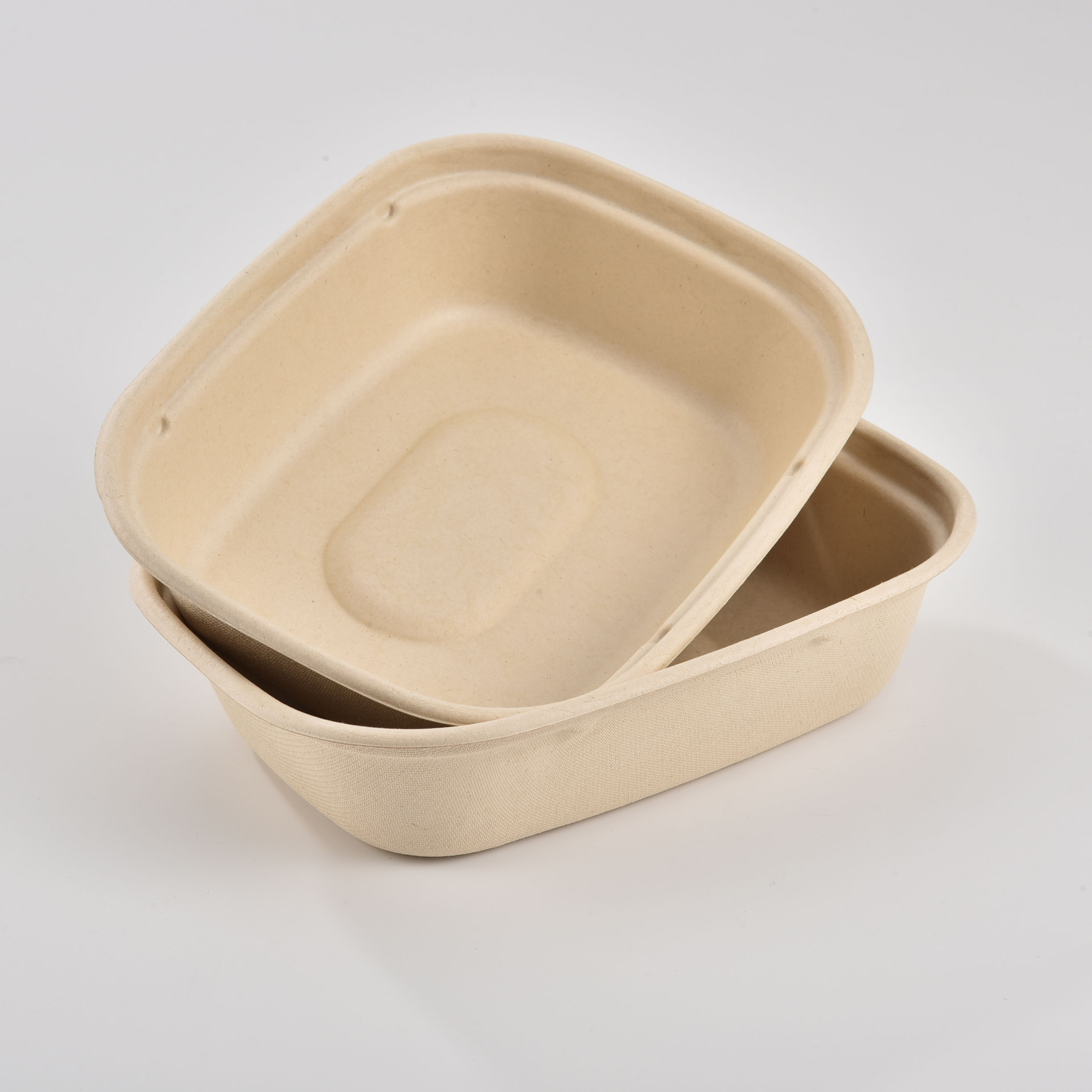 Biodegradable Disposable Environmentally-friendly Takeaway Pulp Food Box Containers with Lid