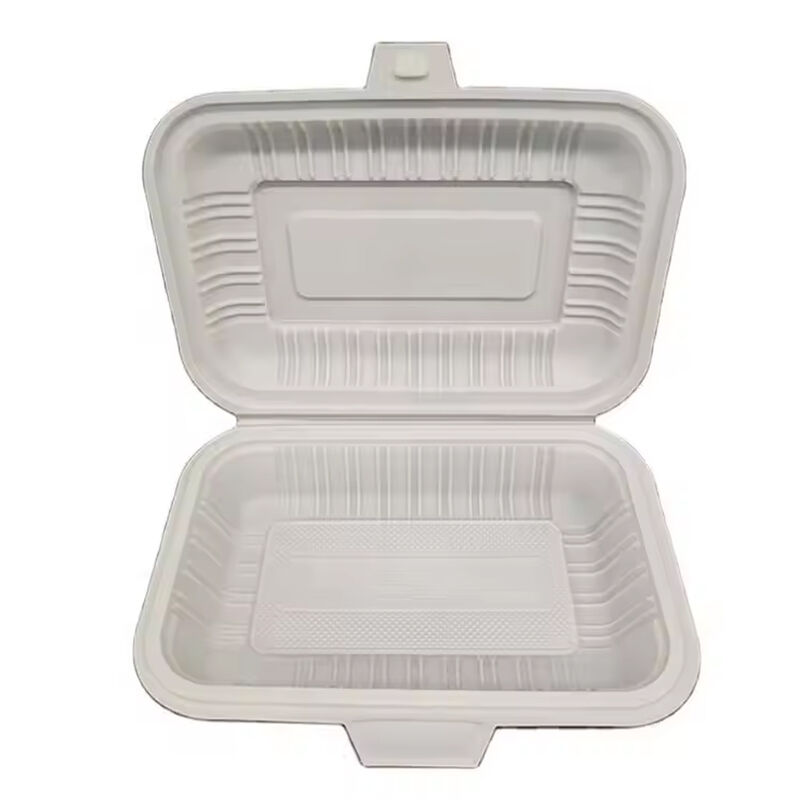 Bio-Based 6.5 Inch Takeaway Biodegradable Cornstarch Catering Lunch Food To Go Box Container Disposable Food Takeaway Packaging