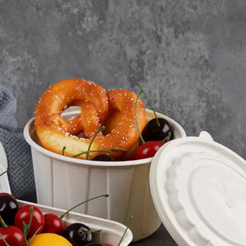 500ML Eco-Friendly Food Delivery Container Food Packaging Portable Dessert Noodle Bowl Take Out Disposable Soup Bowl