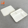 4 Compartment Meal Tray Rectangular Plate Greaseproof Microwavable Disposable Sugarcane Paper Plates