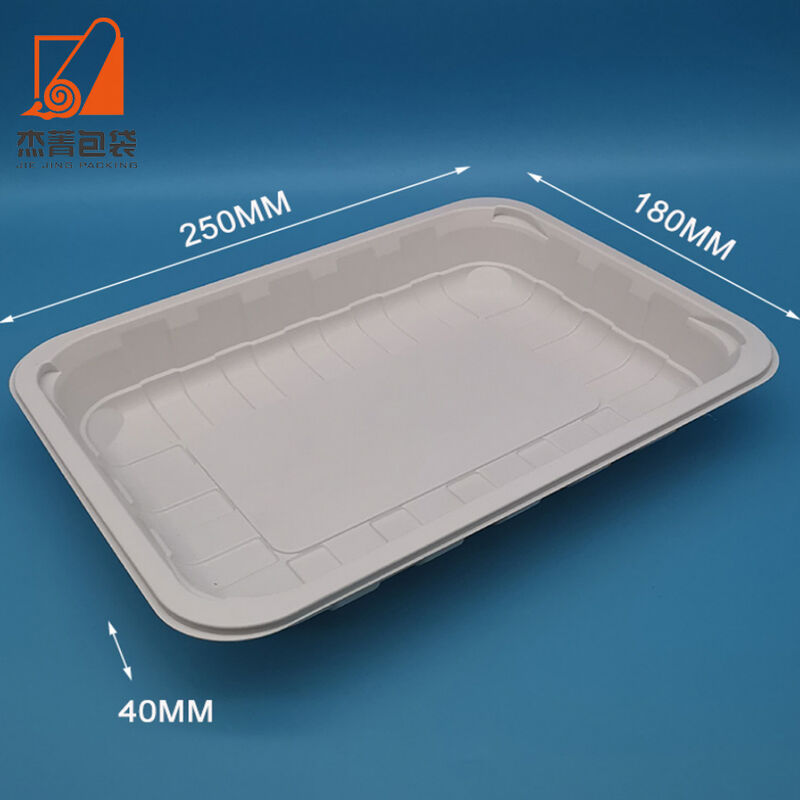 Free sample disposable cornstarch pulp board Biodegradable cornstarch vegetable meat tray