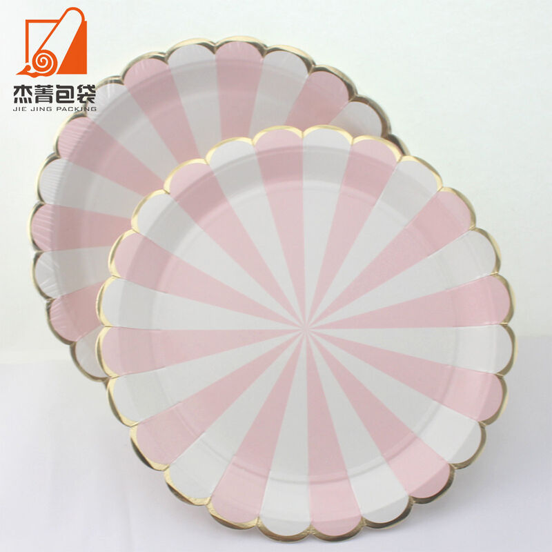 High quality ambiance paper plate 100% safe petal shaped birthday disposable paper plate