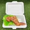 Disposable Barbecue Picnic Food Takeaway Packing Box Biodegradable Corn Starch Food Container 9 Inch Hinged Clam Shell Food Box