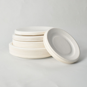 Disposable tray Eco-friendly restaurant Microwave dish Biodegradable paper plate